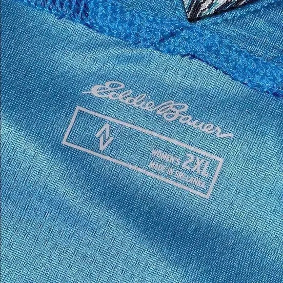 Eddie Bauer Womens T Shirt Traverse Knits Active Athletic Outdoor Blue 2XL - Picture 7 of 8